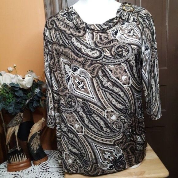 Susan Graver Women's Drape Neck Blouse size 2X - Picture 2 of 12